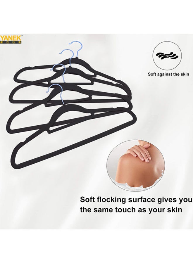YANEK 30-Piece Non-Slip Velvet Cloth Hanger Set Black  - Image 4