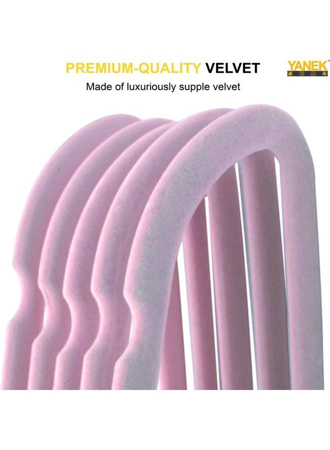 YANEK - 100-Piece Non-Slip Velvet Cloth Hanger Set Pink - Image 1