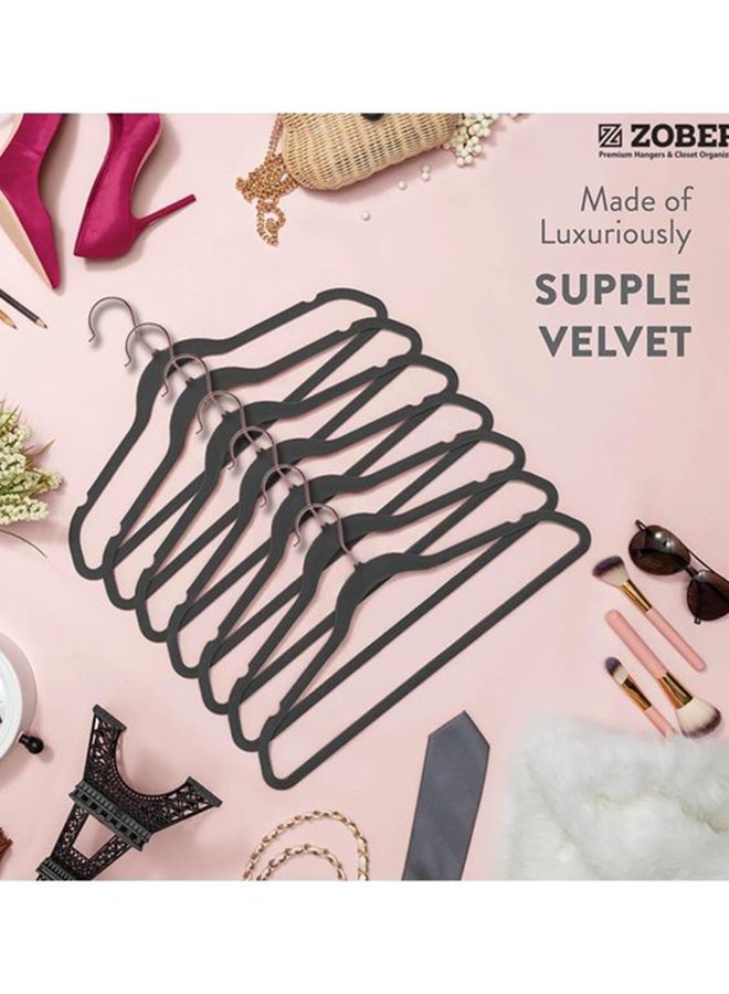 ZOBER 100-Piece Non-Slip Velvet Cloth Hanger Set Grey Grey - Image 4