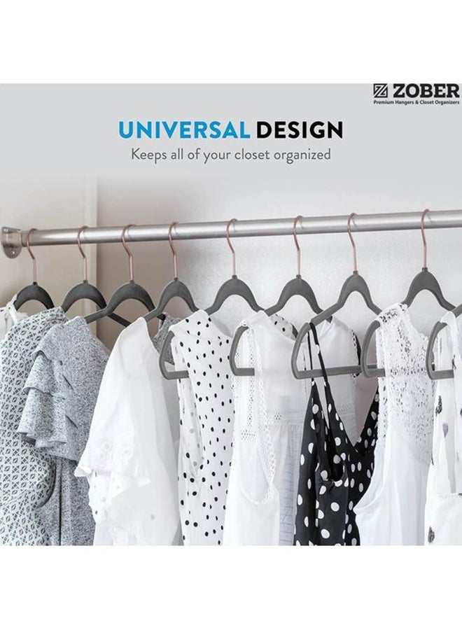 ZOBER 100-Piece Non-Slip Velvet Cloth Hanger Set Grey Grey - Image 2