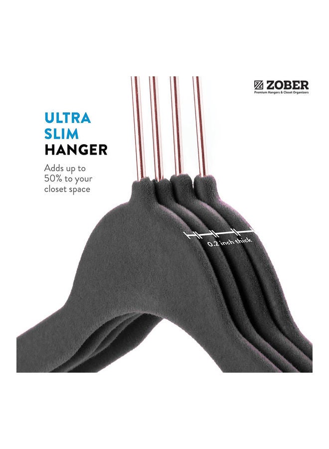 ZOBER 100-Piece Non-Slip Velvet Cloth Hanger Set Grey Grey - Image 3