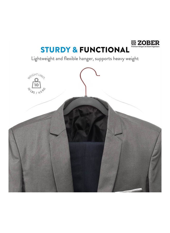 ZOBER 100-Piece Non-Slip Velvet Cloth Hanger Set Grey Grey - Image 5