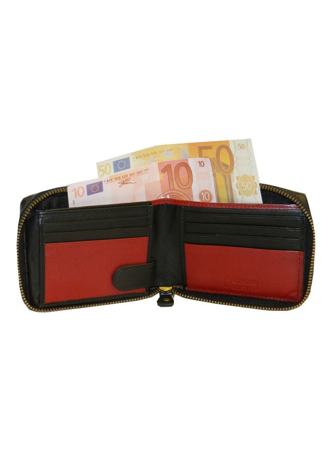 LAVERI LEATHER Genuine Leather Designer Wallet With Zipper Black - Image 3
