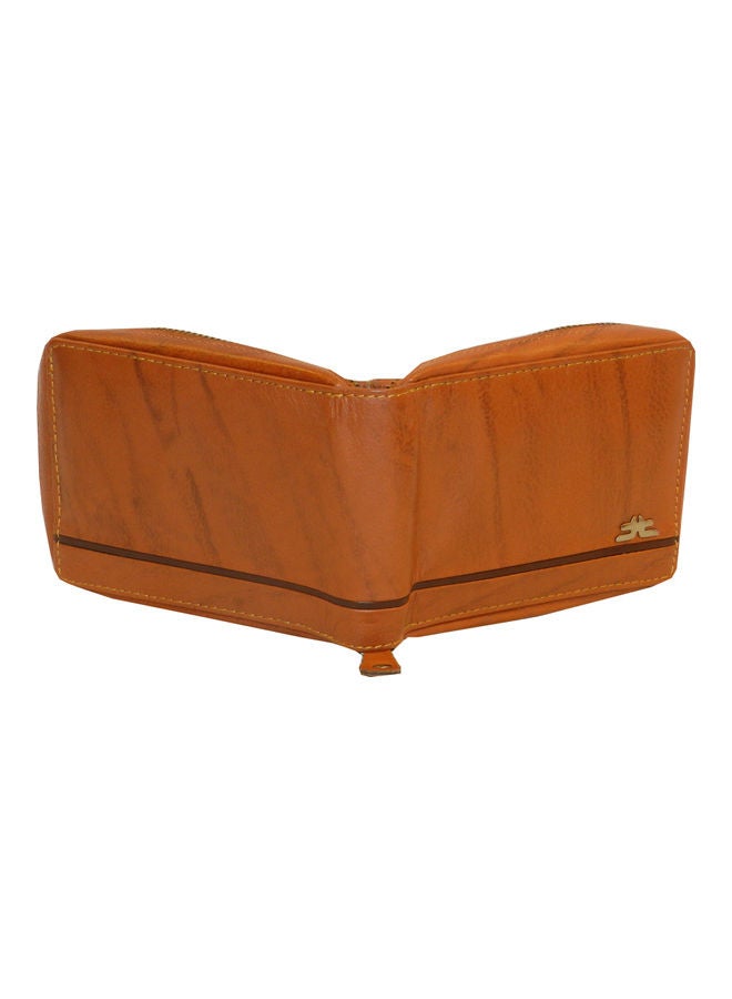 LAVERI LEATHER Genuine Leather Designer Wallet With Zipper Rust  - Image 3