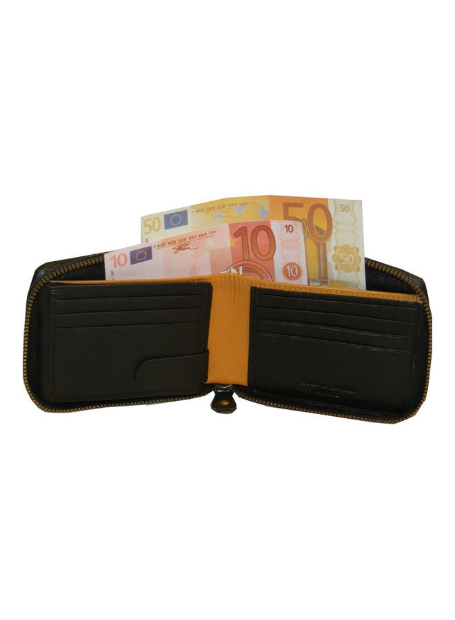 LAVERI LEATHER Genuine Leather Designer Wallet With Zipper Black  - Image 2