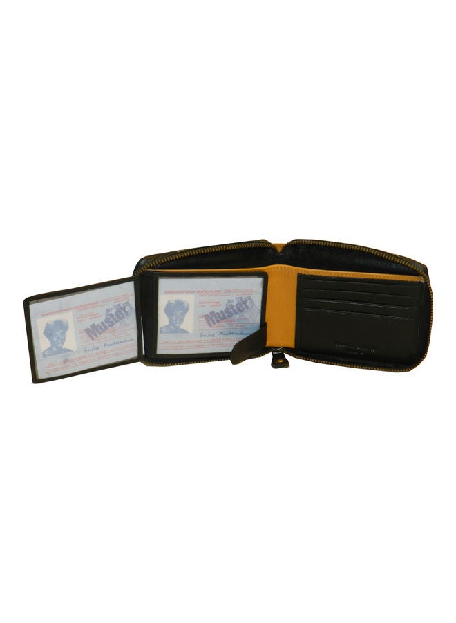 LAVERI LEATHER Genuine Leather Designer Wallet With Zipper Black  - Image 3