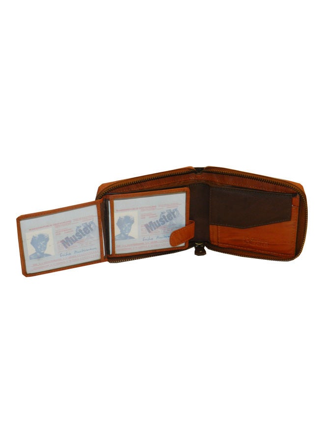 LAVERI LEATHER Genuine Leather Designer Wallet With Zipper Rust  - Image 4