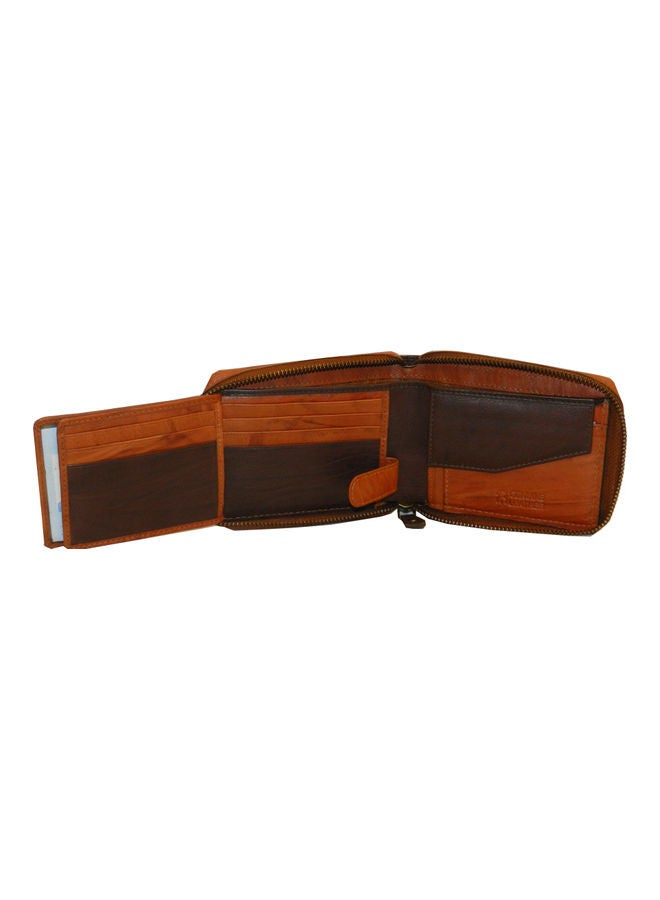 LAVERI LEATHER Genuine Leather Designer Wallet With Zipper Rust  - Image 5