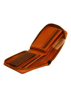 LAVERI LEATHER Genuine Leather Designer Wallet With Zipper Rust  - Image 5