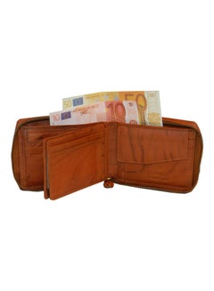 LAVERI LEATHER Genuine Leather Designer Wallet With Zipper Rust  - Image 3