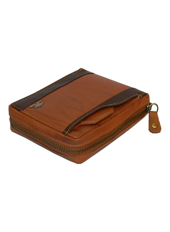 LAVERI LEATHER Genuine Leather Designer Wallet With Zipper Rust  - Image 4