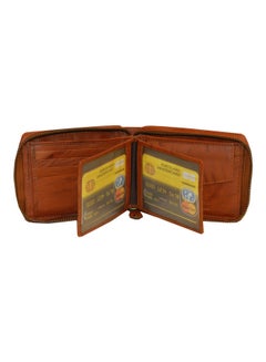 LAVERI LEATHER Genuine Leather Designer Wallet With Zipper Rust  - Image 4