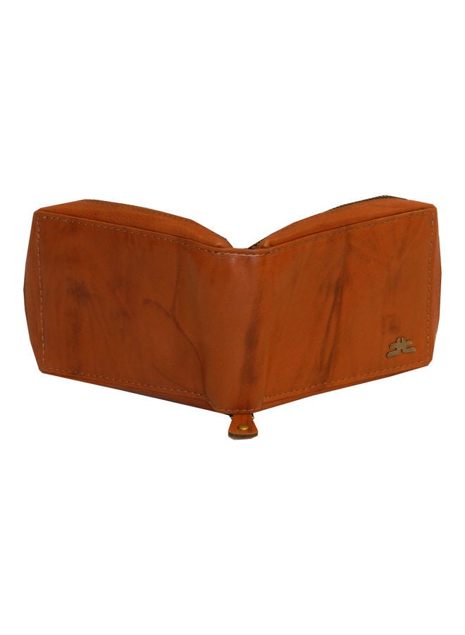 LAVERI LEATHER Genuine Leather Designer Wallet With Zipper Rust  - Image 5