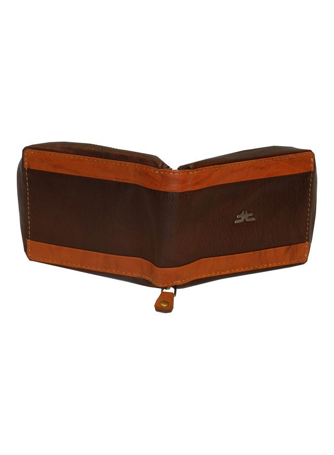 LAVERI LEATHER Genuine Leather Designer Wallet With Zipper Dark Brown  - Image 5