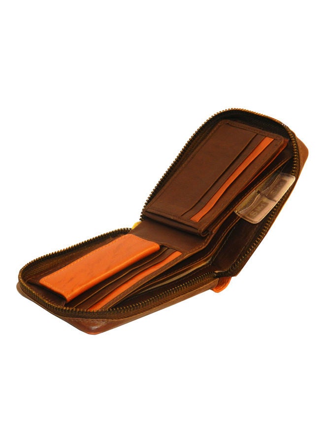 LAVERI LEATHER Genuine Leather Designer Wallet With Zipper Dark Brown  - Image 5