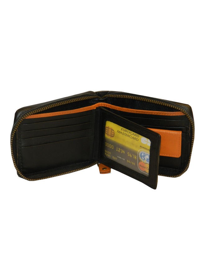 LAVERI LEATHER Genuine Leather Designer Wallet With Zipper Black  - Image 2