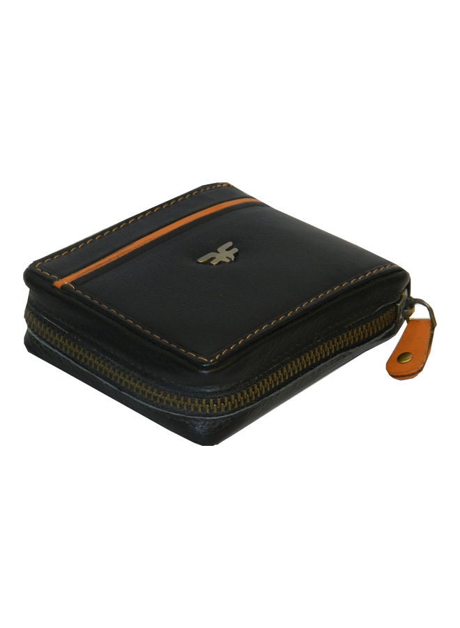 LAVERI LEATHER Genuine Leather Designer Wallet With Zipper Black  - Image 4