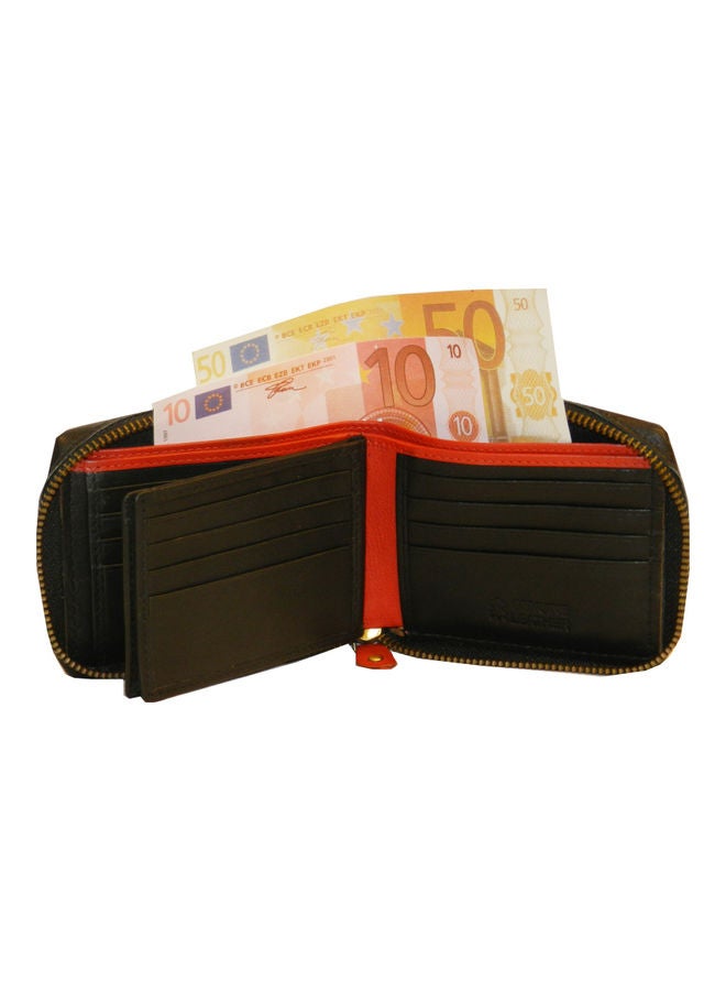 LAVERI LEATHER Genuine Leather Designer Wallet With Zipper Black  - Image 2