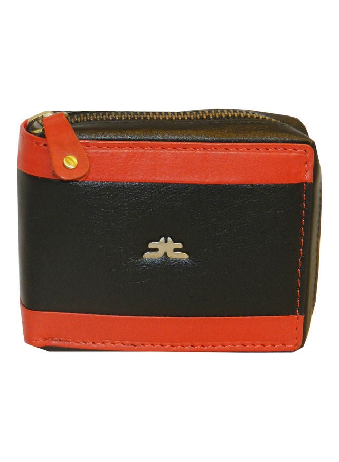 LAVERI LEATHER Genuine Leather Designer Wallet With Zipper Black  - Image 1