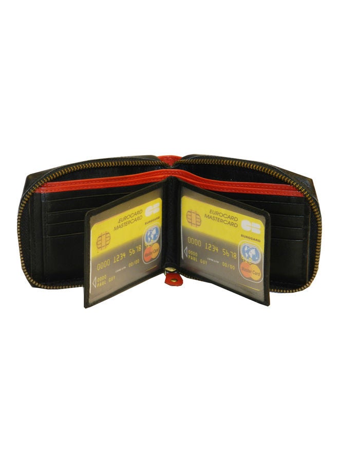 LAVERI LEATHER Genuine Leather Designer Wallet With Zipper Black  - Image 3