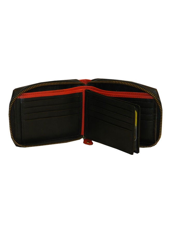 LAVERI LEATHER Genuine Leather Designer Wallet With Zipper Black  - Image 4