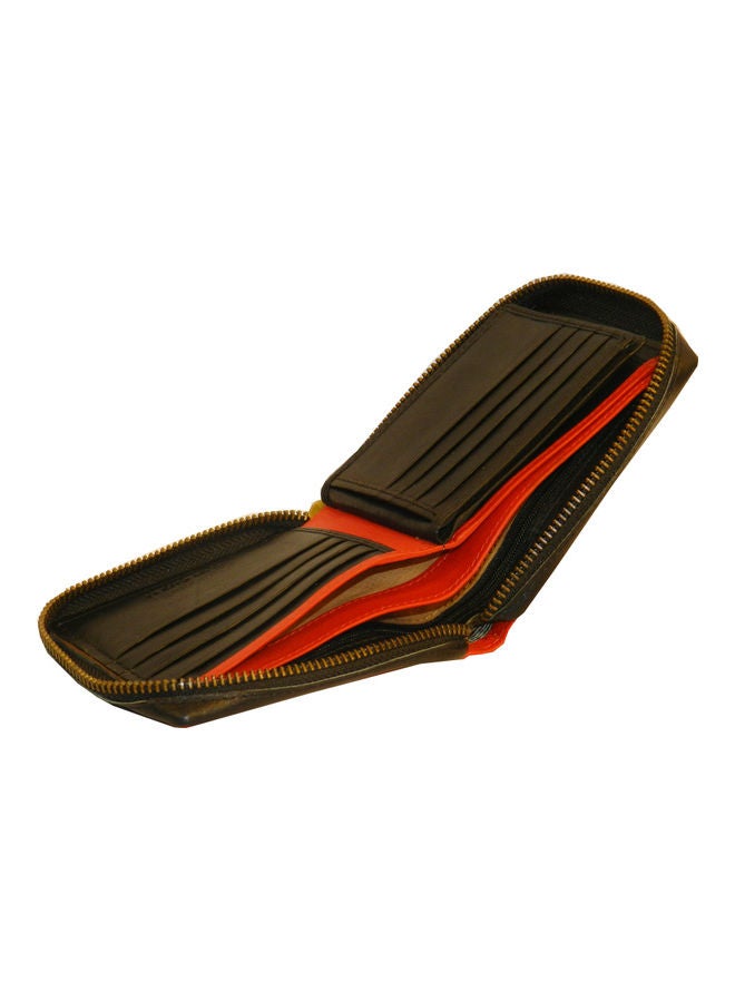 LAVERI LEATHER Genuine Leather Designer Wallet With Zipper Black  - Image 5