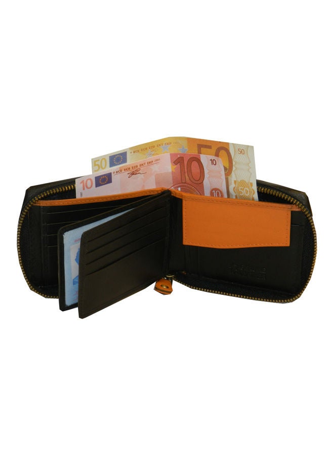 LAVERI LEATHER Genuine Leather Designer Wallet With Zipper Black  - Image 2
