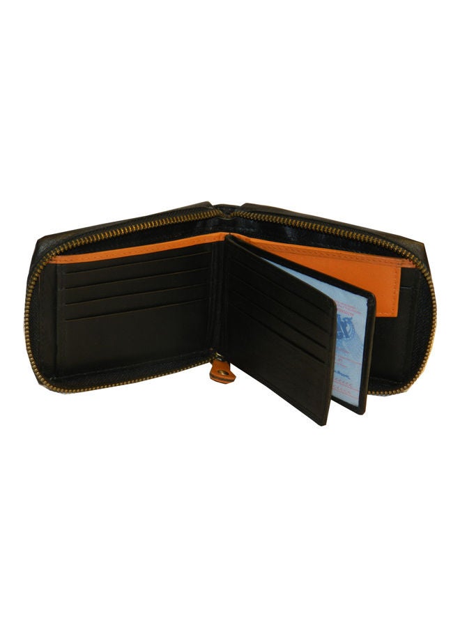 LAVERI LEATHER Genuine Leather Designer Wallet With Zipper Black  - Image 4