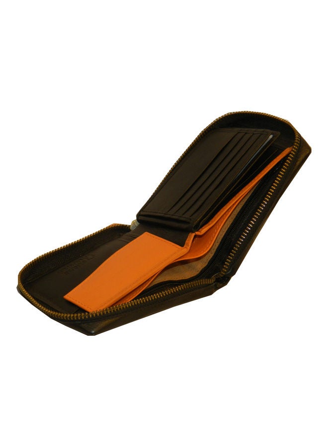 LAVERI LEATHER Genuine Leather Designer Wallet With Zipper Black  - Image 5