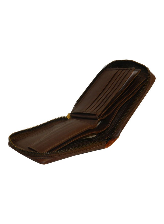 LAVERI LEATHER Genuine Leather Designer Wallet With Zipper Dark Brown  - Image 5