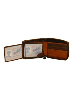 LAVERI LEATHER Genuine Leather Designer Wallet With Zipper Dark Brown  - Image 4
