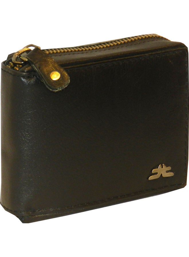 LAVERI LEATHER Genuine Leather Designer Wallet With Zipper Black  - Image 2