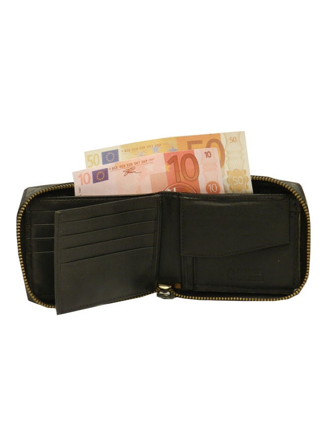 LAVERI LEATHER Genuine Leather Designer Wallet With Zipper Black  - Image 3