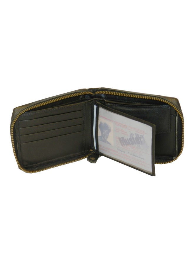 LAVERI LEATHER Genuine Leather Designer Wallet With Zipper Black  - Image 4