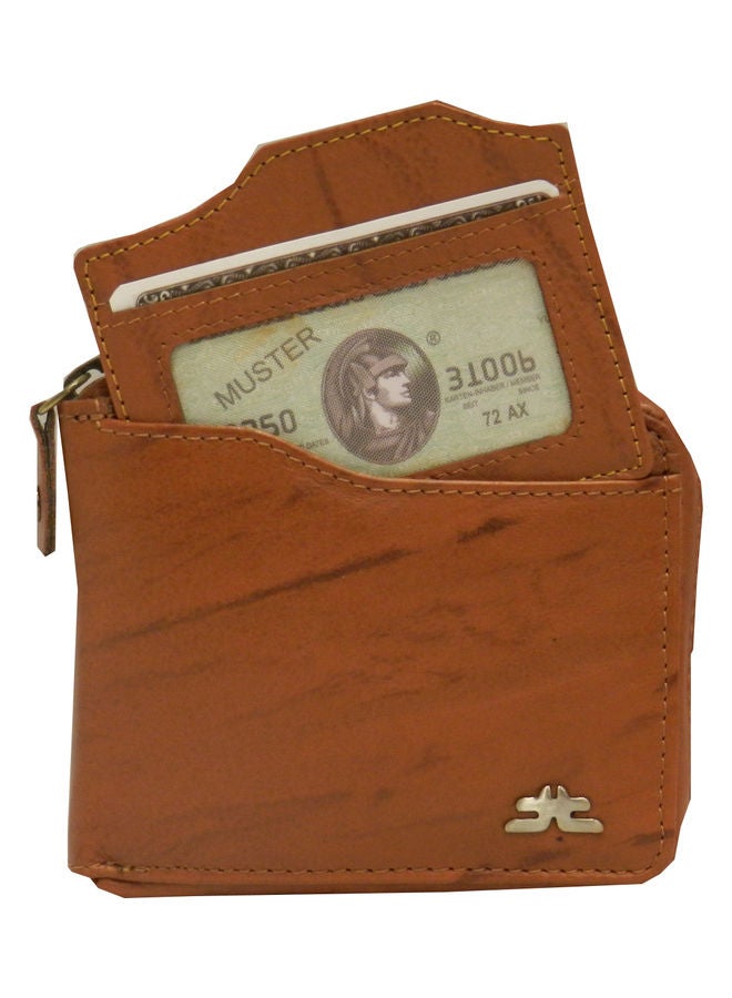 LAVERI LEATHER Genuine Leather Designer Wallet With Zipper Rust  - Image 2