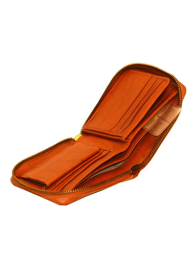 LAVERI LEATHER Genuine Leather Designer Wallet With Zipper Rust  - Image 5