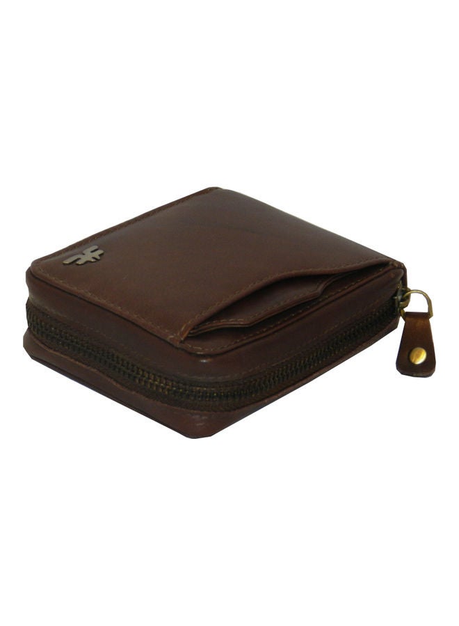 LAVERI LEATHER Genuine Leather Designer Wallet With Zipper Dark Brown  - Image 3