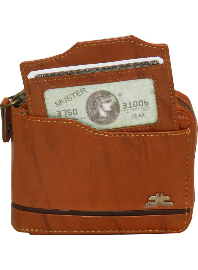 LAVERI LEATHER Genuine Leather Designer Wallet With Zipper Rust  - Image 2