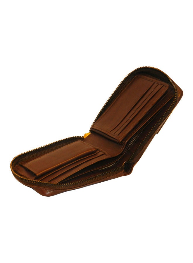 LAVERI LEATHER Genuine Leather Designer Wallet With Zipper Dark Brown  - Image 5