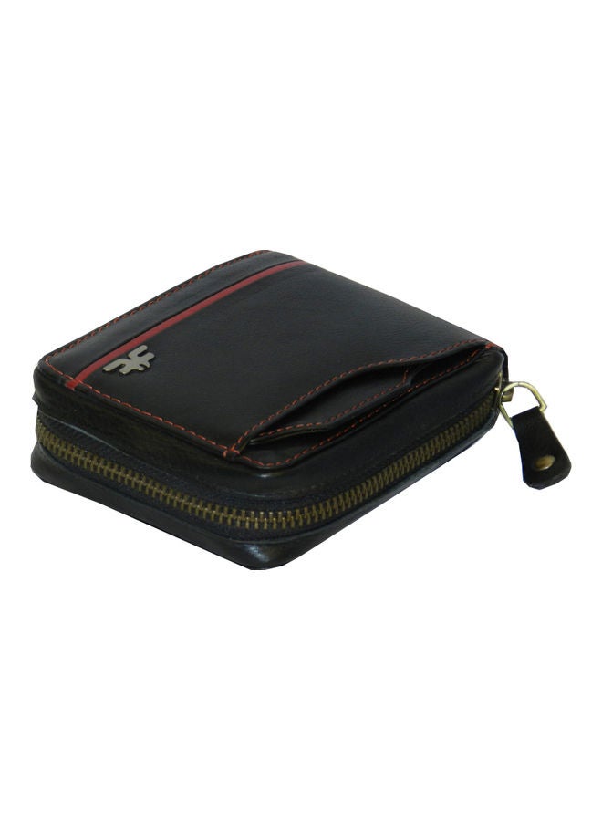 LAVERI LEATHER Genuine Leather Designer Wallet With Zipper Black  - Image 4