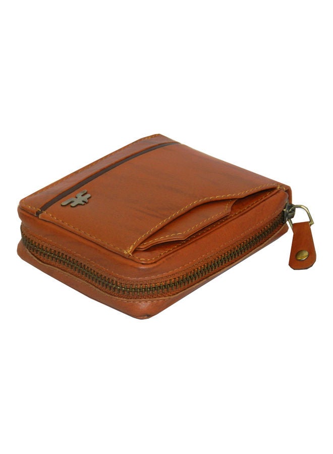 LAVERI LEATHER Genuine Leather Designer Wallet With Zipper Rust  - Image 4
