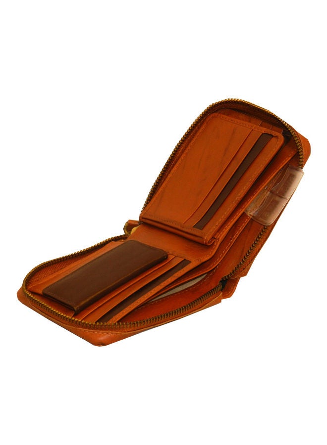 LAVERI LEATHER Genuine Leather Designer Wallet With Zipper Rust  - Image 5