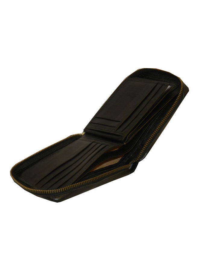 LAVERI LEATHER Genuine Leather Designer Wallet With Zipper Black  - Image 5
