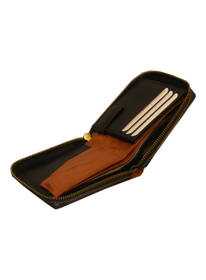 LAVERI LEATHER Genuine Leather Designer Wallet With Zipper Black - Image 5