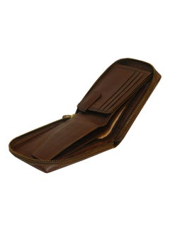 Genuine Leather Designer Wallet With Zipper Dark Brown - v1638083140/N52049385A_1