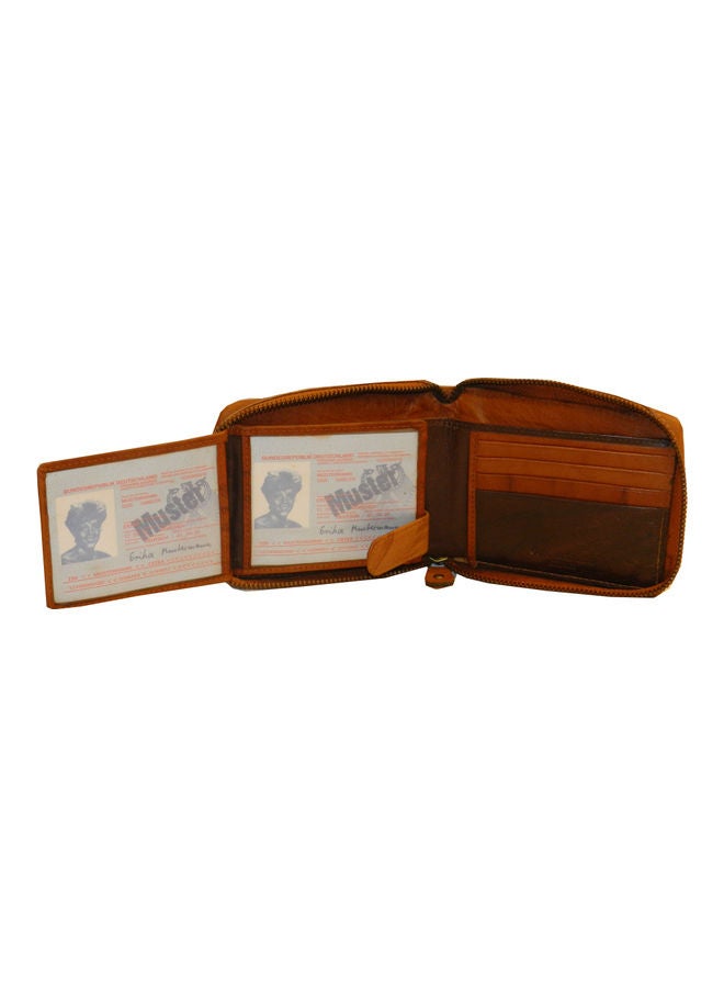 LAVERI LEATHER Genuine Leather Designer Wallet With Zipper Rust  - Image 3