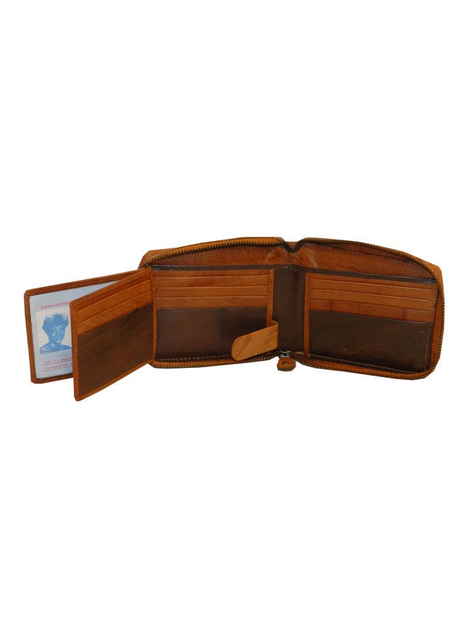 LAVERI LEATHER Genuine Leather Designer Wallet With Zipper Rust  - Image 4