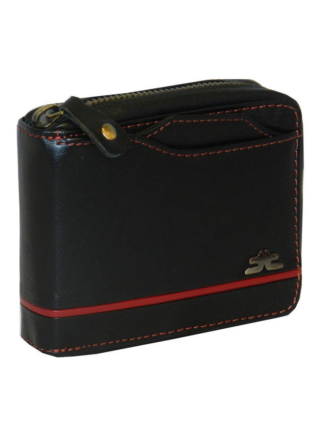 LAVERI LEATHER Genuine Leather Designer Wallet With Zipper Black  - Image 2