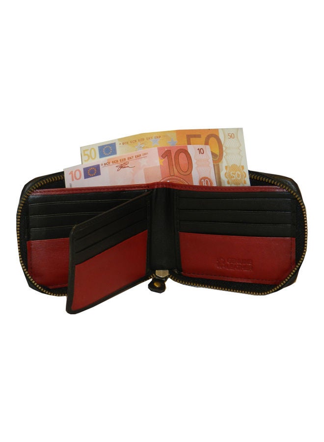 LAVERI LEATHER Genuine Leather Designer Wallet With Zipper Black  - Image 4