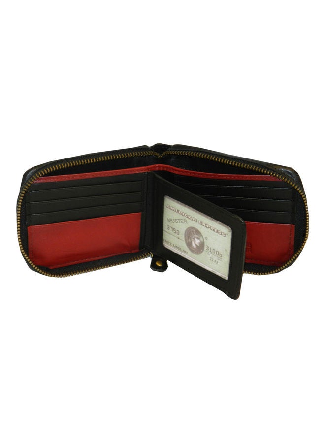 LAVERI LEATHER Genuine Leather Designer Wallet With Zipper Black  - Image 5